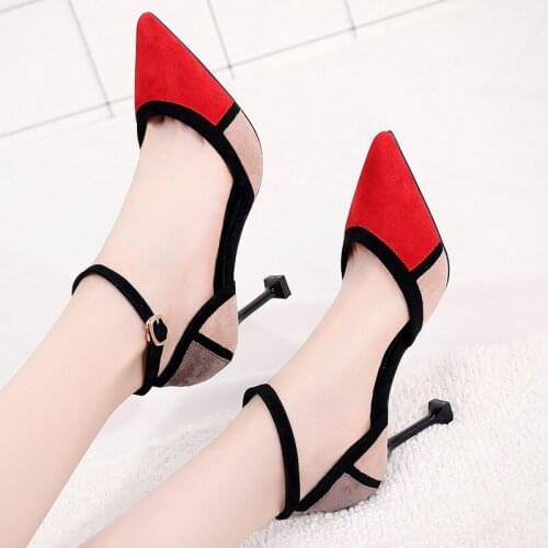 2019 summer hollow pointed stiletto high heel wild small code 31 yards 32 yards 33 yards womens shoes cat