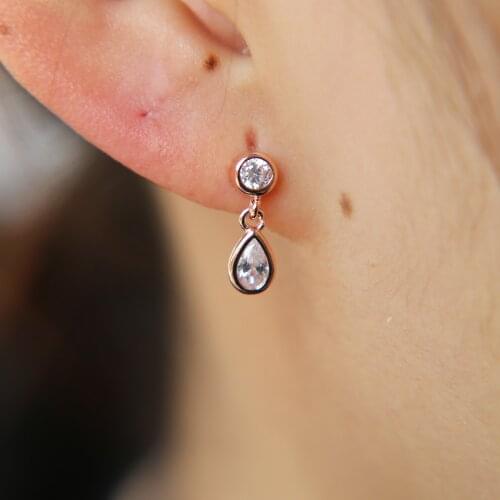 New design 2018 delicate luxury high quality AAA clear CZ silver Color Girl gift earrings for women fashion jewelry