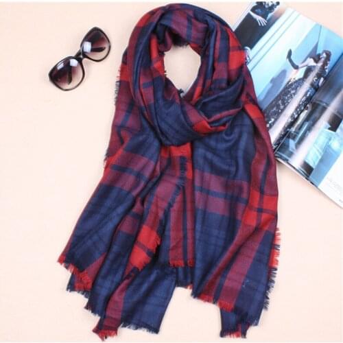 Super large size cashmere wool womens fashion striped plaid scarfs shawl pashmina mid thick patchwork color 100x200cm