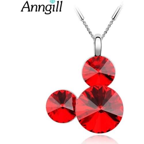 ANNGILL Genuine 100% Crystals from Swarovski Statement Head Necklace Chain Collar Animal Pendant Fashion New Jewelry Women
