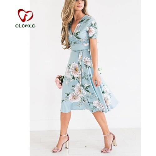 Womens Summer Bohemian Floral Loose Empire Fashion Dress Casual Sundress Long Elegant Ruffle High Waist Women Aesthetic Dresses
