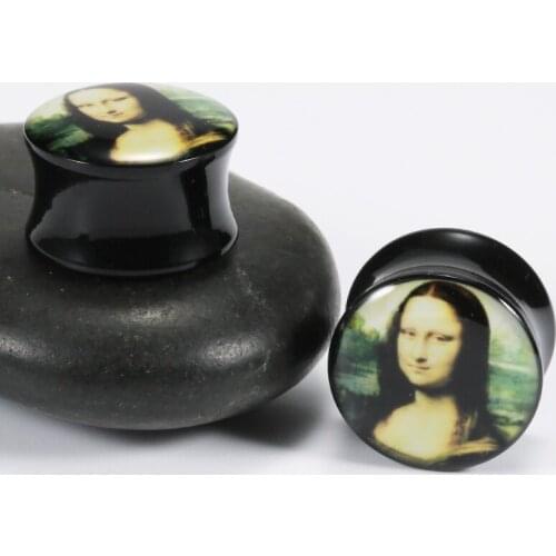 1 Pair Trendy Black Acrylic Ear Plugs and Tunnels Piercing Expanders Earring Gauges Plug Flesh Tunnel Body Jewelry 6-16mm