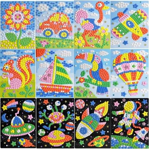 2020 EVA Foam drawing Early Educational Toys Creative Kids Game DIY Kits 3D Mosaics Puzzle Stickers For Kids Educational Toy