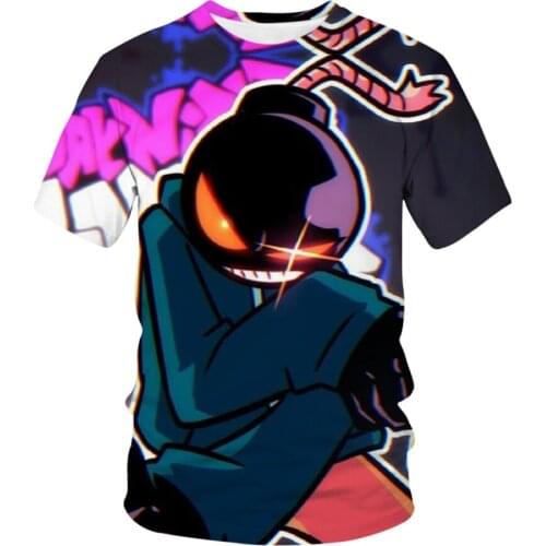 2021 Anime Friday Night Funkin 3D Print Men/Women T-shirt Short Sleeves O-neck Pullover Sportswear Fashion Oversized Unisex Tops