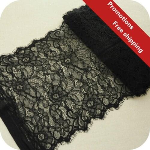 3 M / lot Eyelash LaceTrim 29cm Diy Clothing Accessories Handmade DIY Wedding Dress Skirt Gorgeous Lace Fabric Black White