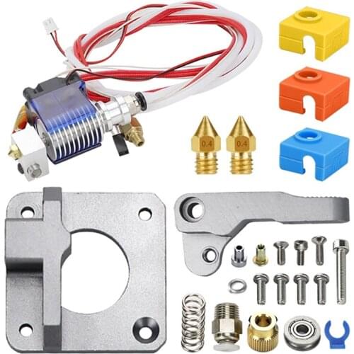 3D Printer V6 Extruder Improved Version Set Red Hot End Extruder Nozzle Silicone Sleeve Kit for Ender 3 CR-10