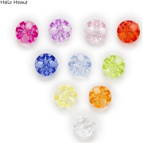 50pcs Acrylic Crystal Transparent Buttons Sewing Scrapbooking Home Clothing DIY Making Gift Handwork Decor 13mm