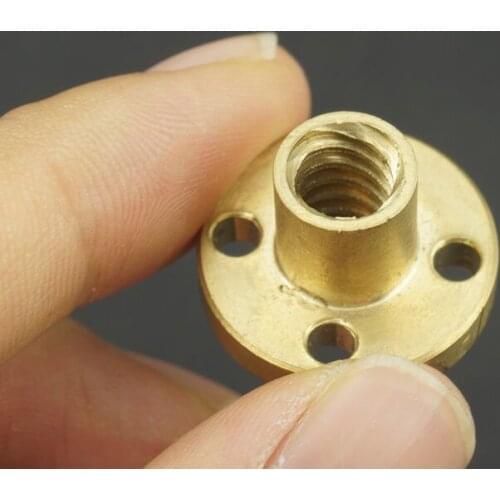 Free Shipping Brass 8mm Flange Nut For CNC 3D Printer Start Lead Screw with Copper for 3d printer