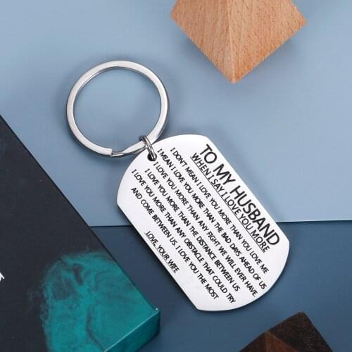 Keychain Wedding Anniversary Valentines Gifts To Wife Husband Keychain Gift for Couple Women Men Boyfriend Girlfriend