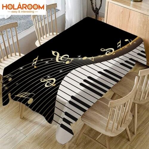 Decorative Table Cloth Rectangular Tablecloths Dining Table Cover Linen Tablecloth Piano Note Printed Dining Fashion Table Cover