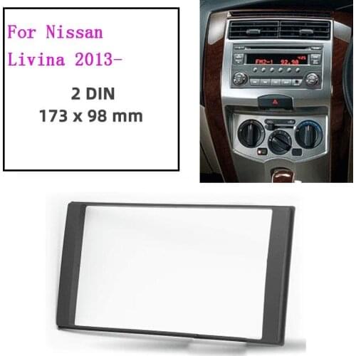 Double Din Car Radio Fascia Panel Frame CD Trim Kit for Nissan Livina March Versa 2013- Auto Stereo Adapter Fitting