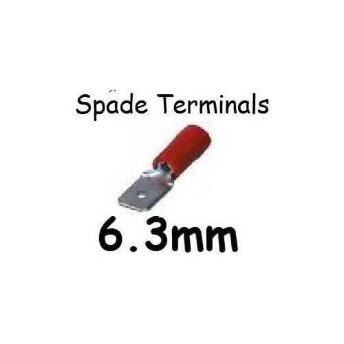 [ Fly Eagle ] 25 PCS X RED Male Spade Connector Terminals - 6.3mm Push On