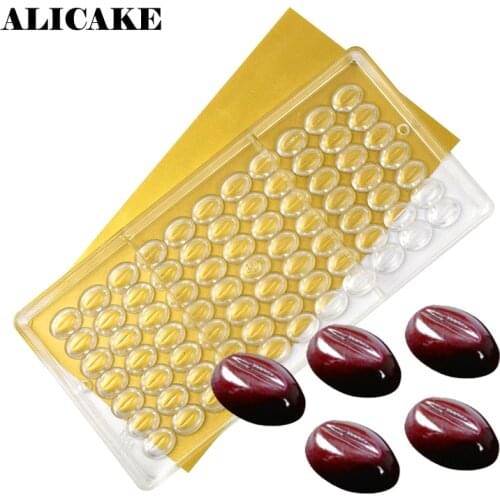 Chocolate Bar Mold Baking Polycarbonate Coffee Bean Baking Molds Plastic Chocolate Candy Form Mould Baking Pastry Bakery Tools
