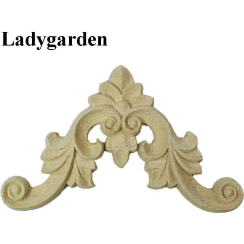 Woodcarving Decal Corner Wood Carved Corner Onlay Applique Unpainted Frame Decal Decoration Furniture Decor Working Carpenter