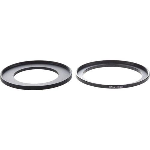 Hot-2 Pcs Camera Parts Lens Filter Step Up Ring Adapter Black, 49mm-72mm & 62mm-72mm