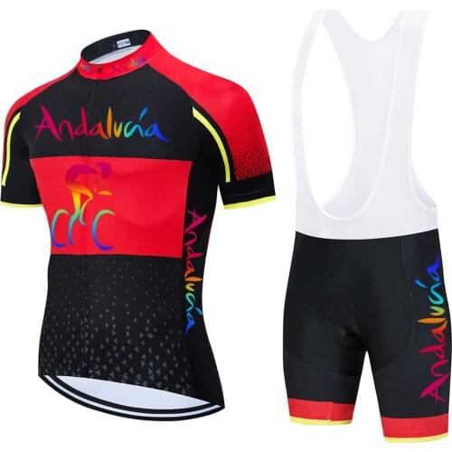 TEAM 2021 Andalucia Cycling Clothing Sets Bike Jersey Ropa Quick Dry Mens Bicycle Summer Cycling Jerseys 20D Bike Shorts