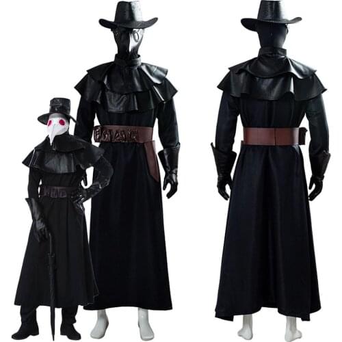 Plague Doctor Costume Long Robe Cape Outfits Steampunk Bird Beak Plague Doctor Cosplay Costume Halloween