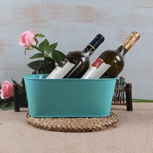 Metal Oval Shape Plant Flower Pot Garden Planter Bucket Storage Basket Container Horticultural Home Door Courtyard Garden Decor