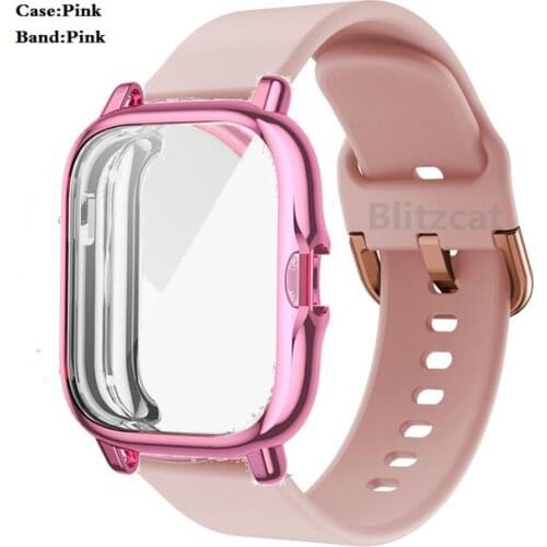 NEW For Huami Amazfit GTS2 MIni GTS Bip S U Pop Strap Watch Silicone band +Case Soft TPU Protective Cover Full coverage