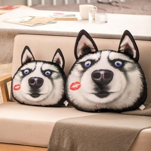 Creative Husky Pillow children plush toy Big dog face kids stuffed toy birthday gift