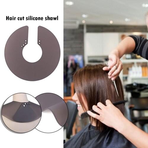 Hairstyle Salon DIY Hair Styling Tool Portable Silicone Haircut Hair Coloring Cape Durable Neck Shawl w/Magnet Buckle