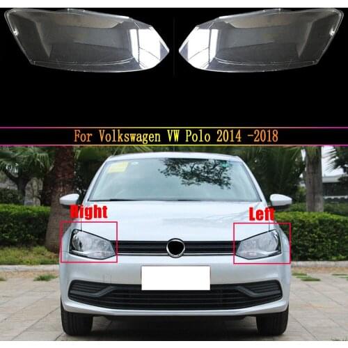 Car Headlamp Lens For Volkswagen VW Polo 2014 2015 2016 2017 Transparent Car Headlight Headlamp Lens Auto Shell Cover