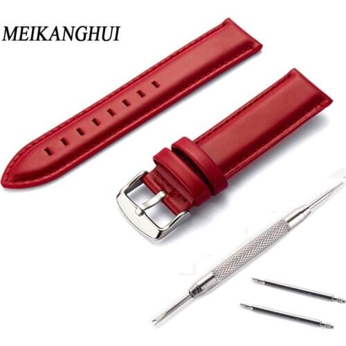 Genuine Leather Watchband for Women Smooth Soft Thin Watch Band Belt Suitable for Longines 18mm 20mm Strap Watches Accessories