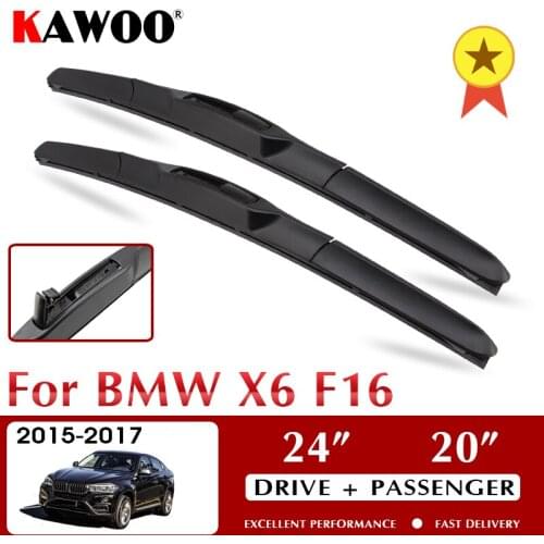 KAWOO Wiper Front Car Wiper Blades For BMW X6 F16 October 2015 - Nov. 2017 Windshield Windscreen Window 24"+20" LHD RHD