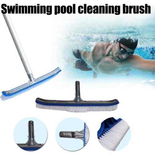 17.7" Pool Brush Head Replacement Heavy Duty Aluminum Back Cleaning Tools With Snap Clip Design For Wall Tile Roof