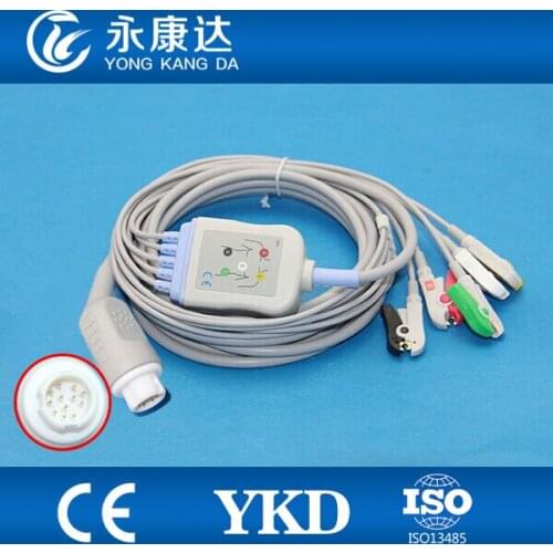 Compatoble For HP MP30 IEC Clip 5 Lead ECG Cable And Leadwires 12Pins
