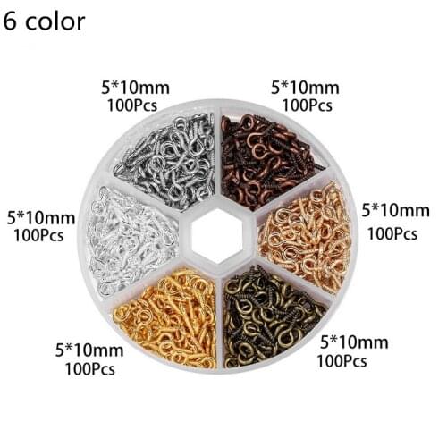 TMixed Size DIY Material Beads Cup Alloy Sheep Nail Sheep Eye Nail Nine-shaped Needle Screw Box Sets For Jewelry Making Findings