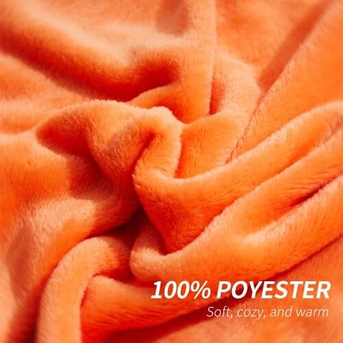 Orange Thick Blanket Extra Large Throws 80x90inch Bright Color Soft Flannel Bedspread Sheet Comfy Chair Throw Fluffy Couch Cover