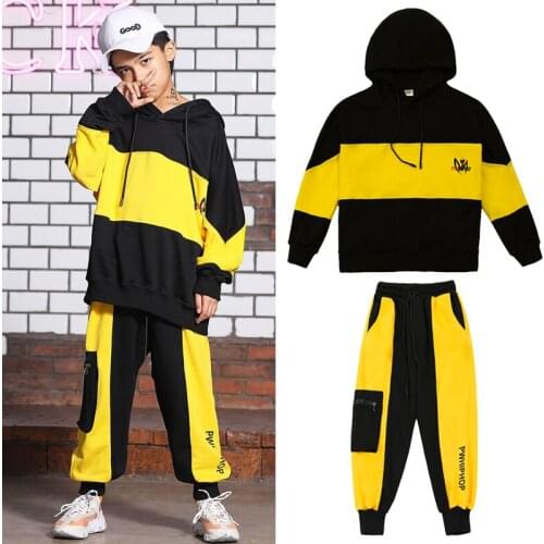 Hip Hop Clothes Children Street Wear Hoodies Kids Jazz Hip Hop Costume Boys Performance Dance Wear Ballroom Stage Outfit BL3234