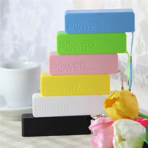 Powerbank with Key Chain USB Portable 2600mAh External Power Bank Case Pack Box 18650 Battery Charger No Battery