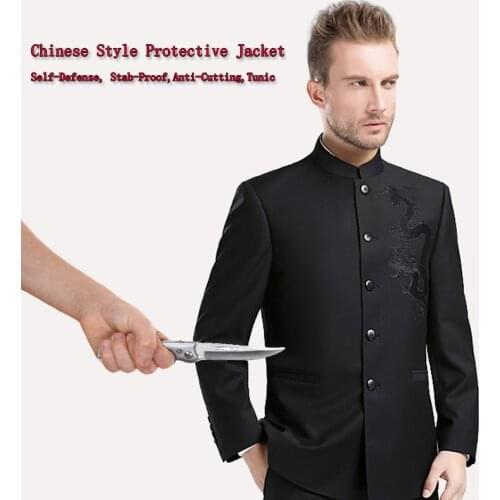 Military Self Defense Stab-resistant Cut-proof Jacket Covert stab Security Police Chinese tunic suit Tactical outdoor Clothing