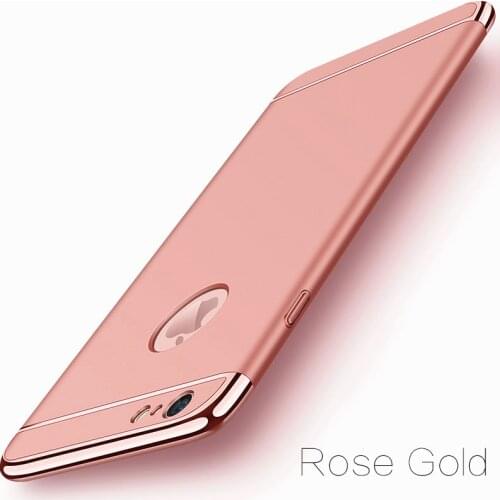 Luxury Gold Hard Case for iPhone 7 8 6 6s X Back Cover Coverage Removable 3 in 1 Hard Fundas Case for iPhone 8 7 6 6s Plus X Bag