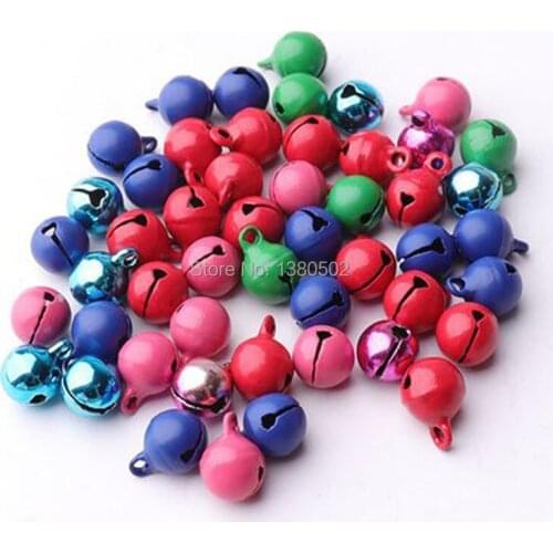 100pcs/lot Mix Color 8mm small Jingle bell Loose Beads Ornament DIY Craft Christmas Party Decoration