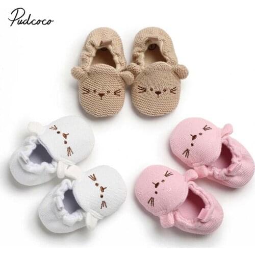 2019 Brand Infant Toddler Baby Boy Girl Soft Sole Crib Shoes Soft Cloth Cute Animal Sneaker Prewalker Warm Baby Shoes 0-18M