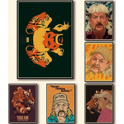 29 Designs Tiger King Kraftpaper Poster Artwork Homedecal Fancy Wall Sticker for Coffee House Bar