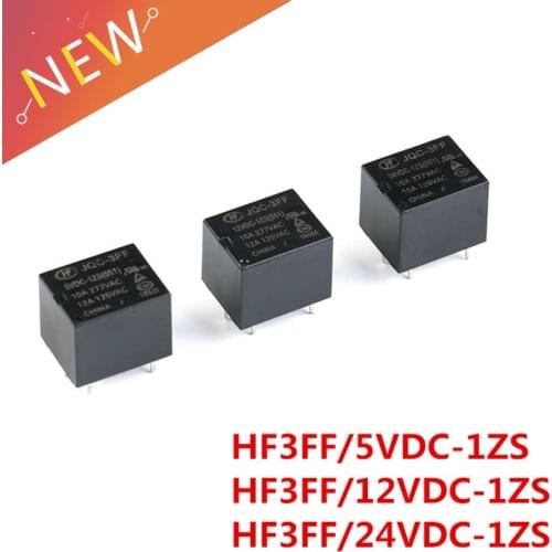 5Pcs 10A Relay HF3FF-JQC-3FF- 5VDC-1ZS 12VDC-1ZS 24VDC-1ZS(551) DIP5 5V 12V 24V DC