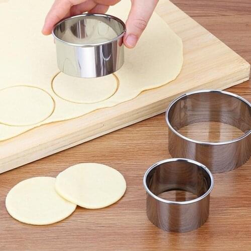 5Pcs/set Round Steel Round Circle Cookie Slicer Cake DIY Cake Mould Mold Paste Mousse Ring Layer Gum G8L3