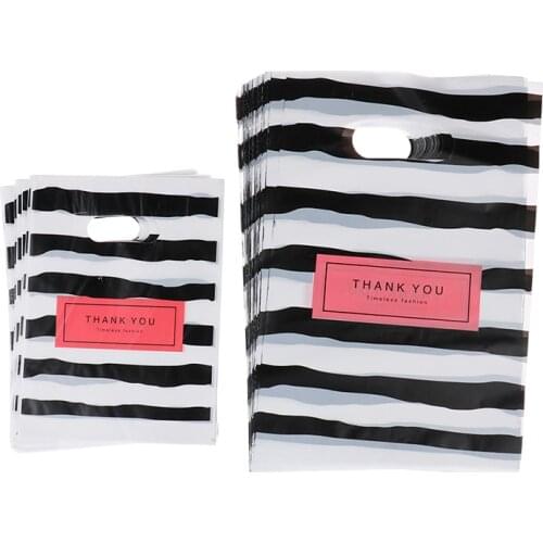 50pcs New Design Black&white Striped Packaging Bags for Gift Small Pouches