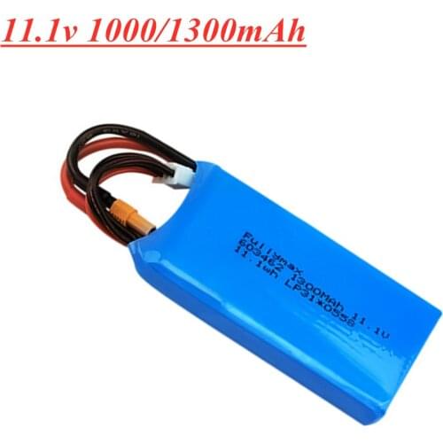 11.1V Battery For XK X450 FPV RC Drone Spare Parts 3s 11.1v 1000mAh 1300mah 20c lipo Rechargeable Battery For Wltoys XK X450
