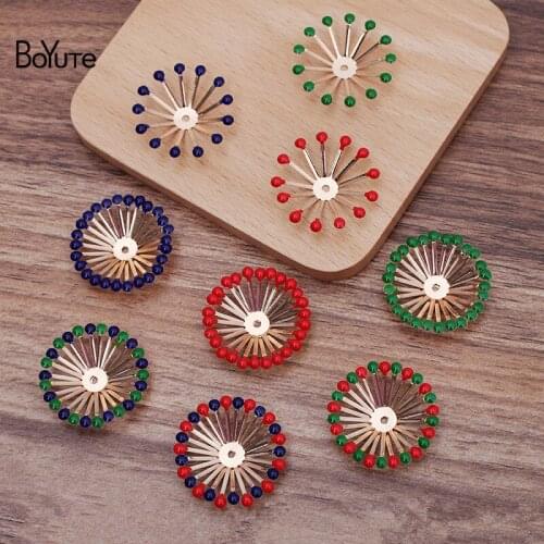BoYuTe (20 Pieces/Lot) 29MM Metal Iron Dripping Oil Flower Pistil Bead Caps Handmade Diy Jewelry Materials