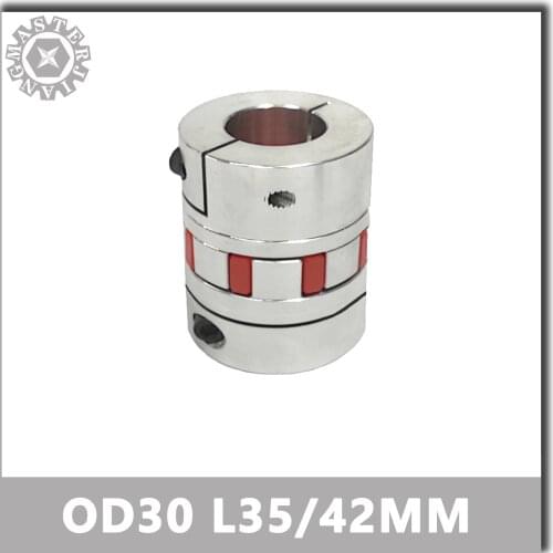 CNC Flexible Plum Clamp Coupling Shaft 1pcs OD30 L35/42mm 5-16mm customized Coupler Encode Connector Motor Jaw Shaft Coupler