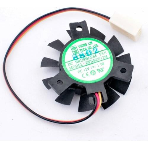 DFS400912M 12V 1.3W Diameter 37mm hole pitch 25x25x25mm 3 wires 3pin cooling fan for soft router heat sink