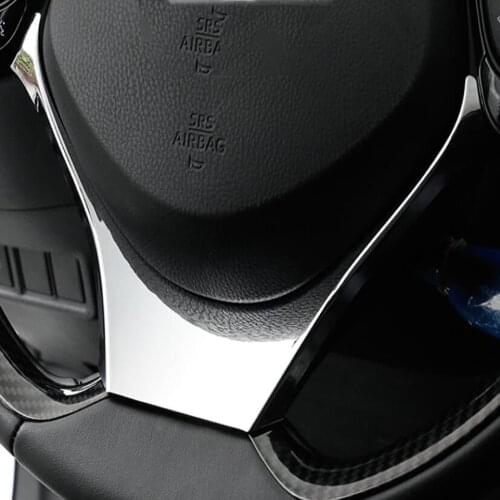 For Toyota CHR C-HR 2020 2017 2018 2019 Carbon Fiber Car Steering Wheel Decoration Cover Trim Frame Sticker Interior Accessories