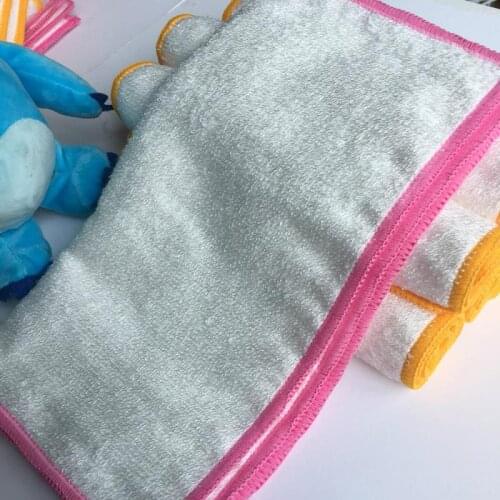 Dish Cloth Double-layer Thickened Non-stick Oil And Non-linting Cloth Super Absorbent Microfiber Bamboo Fiber Material Dropship