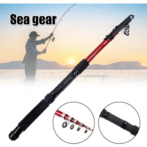 FRP Travel Fishing Rod 1.5/1.8/2.1/2.4/2.7/3m Long-distance Cast Rod Fiberglass Sea Gear for Sea Fishing &T8