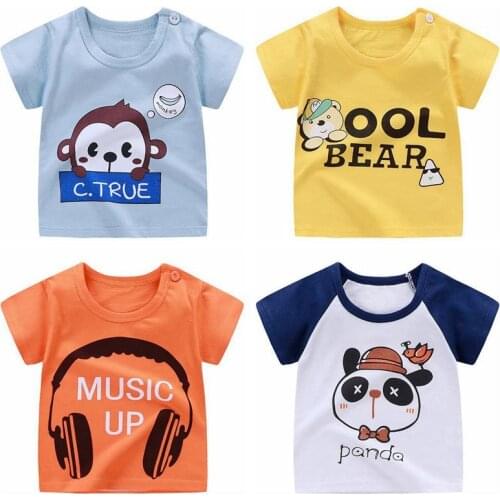 Boys T Shirts 2021 Summer Thin Top Baby Cotton Short Sleeve Kids Clothes Boys Cartoon Casual T-shirt Girls T Shirts